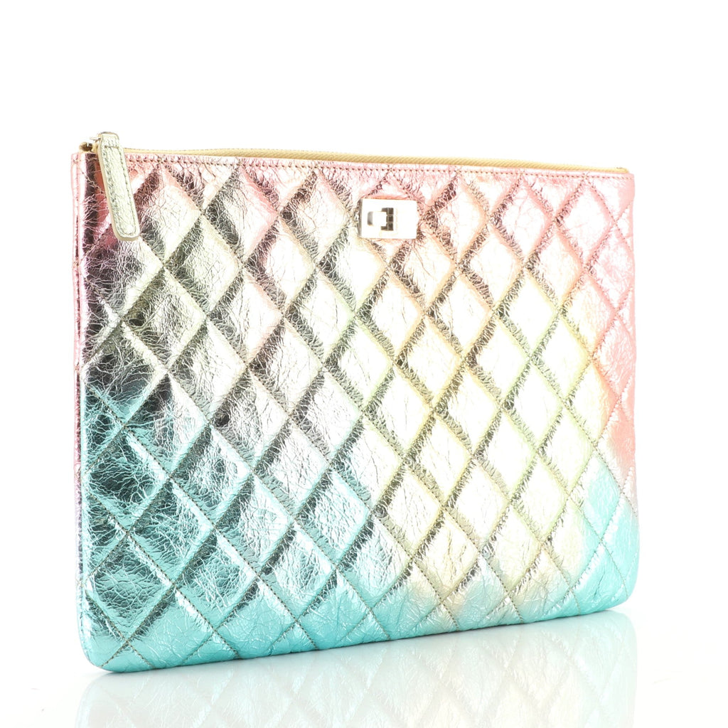 Reissue 2.55 O Case Clutch Quilted Multicolor Metallic Goatskin Medium