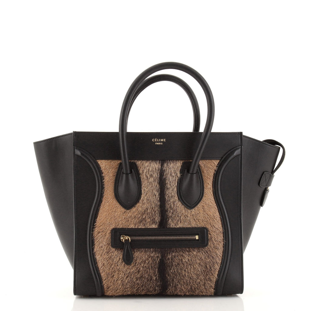 Luggage Bag Goat Fur Mini