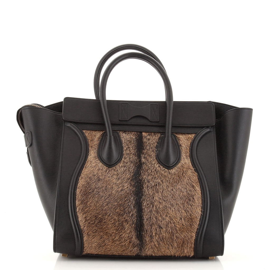 Luggage Bag Goat Fur Mini
