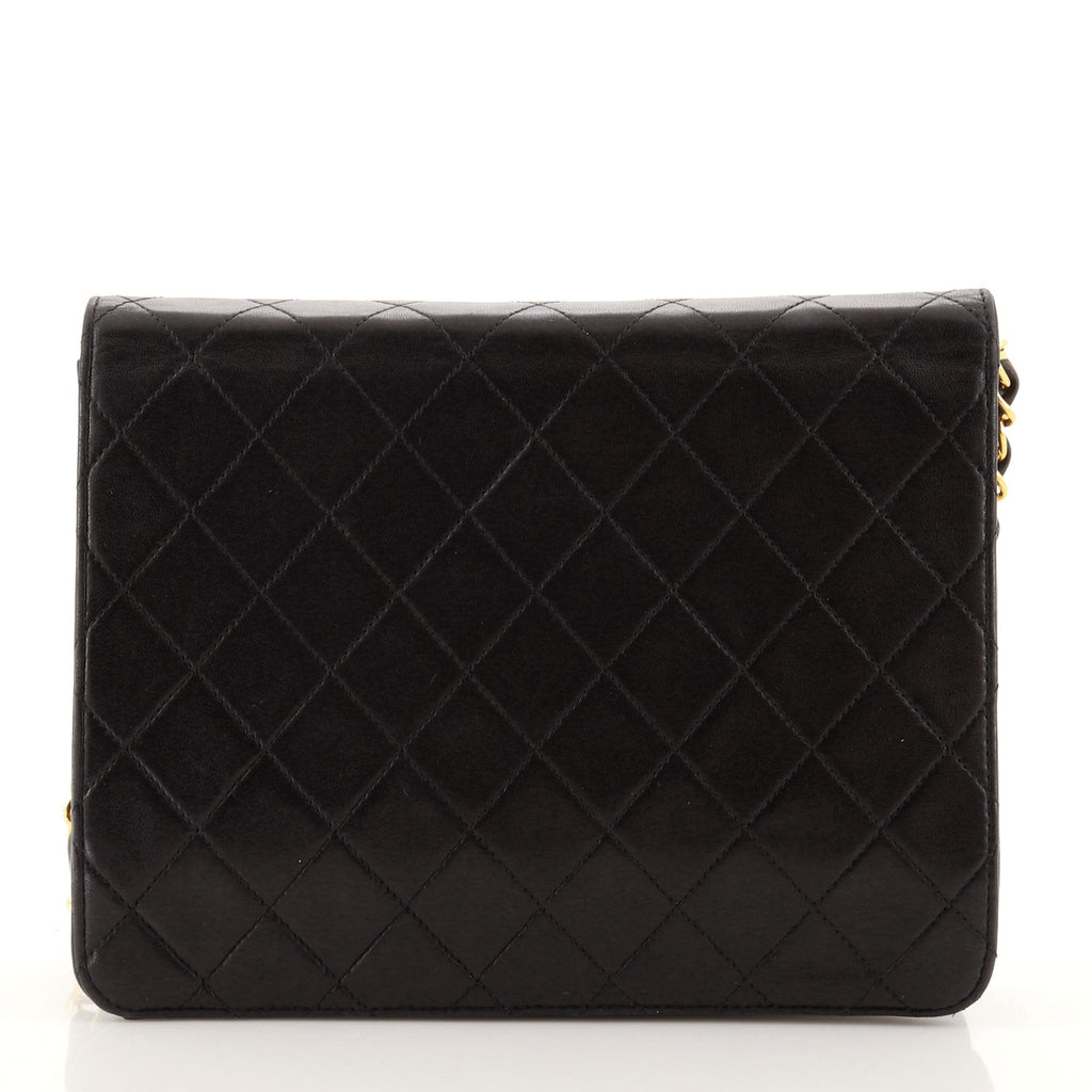 Vintage Clutch with Chain Quilted Leather Small
