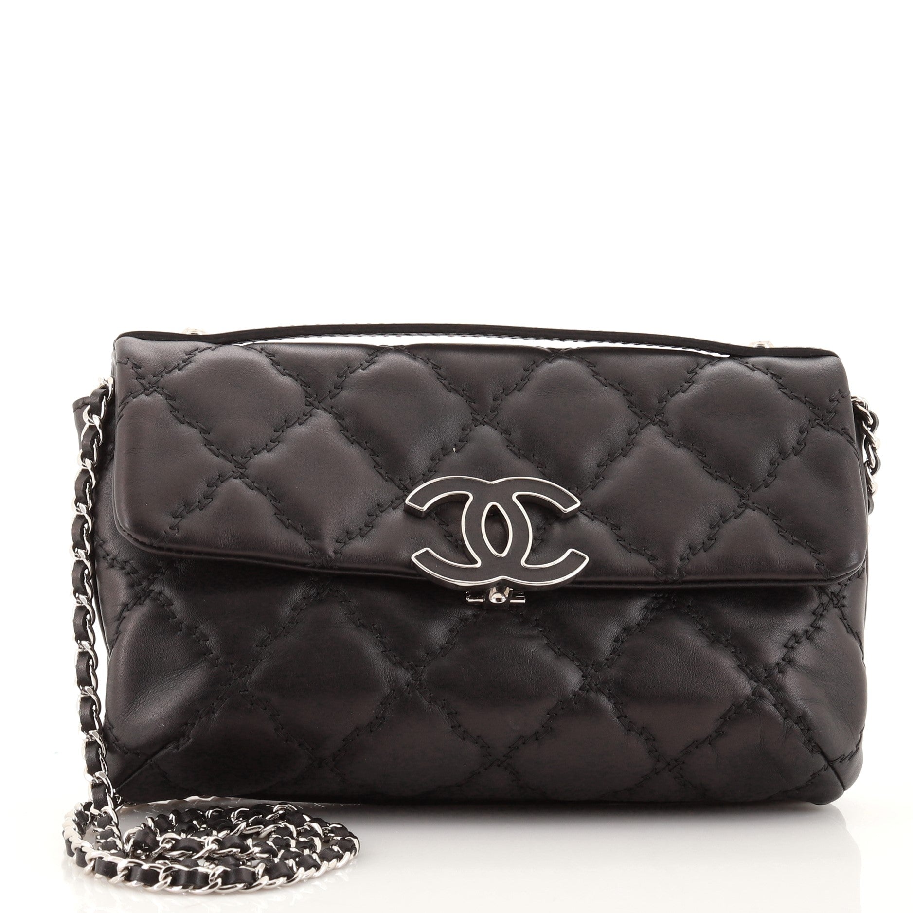 Double Stitch Hamptons Flap Bag Quilted Calfskin Mini