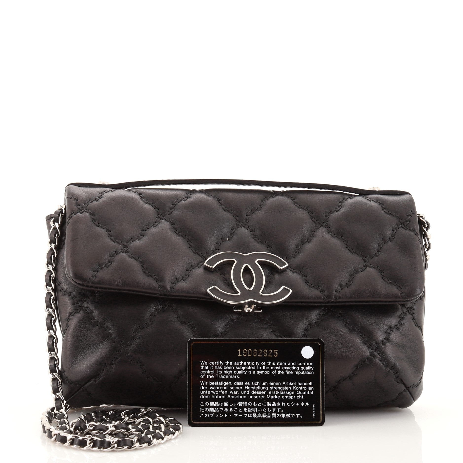 Double Stitch Hamptons Flap Bag Quilted Calfskin Mini