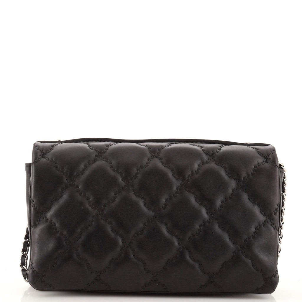 Double Stitch Hamptons Flap Bag Quilted Calfskin Mini