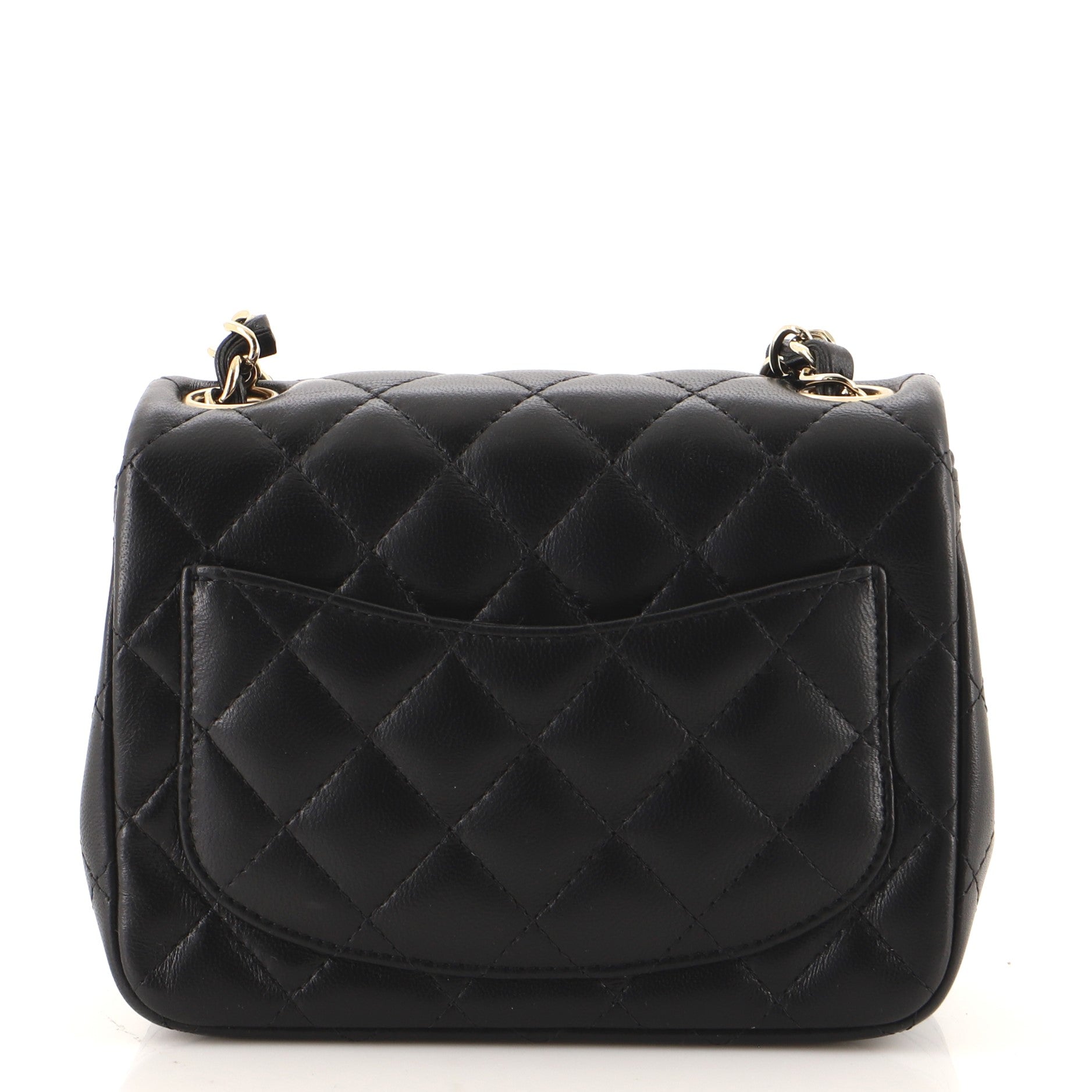 Square Classic Single Flap Bag Quilted Lambskin Mini