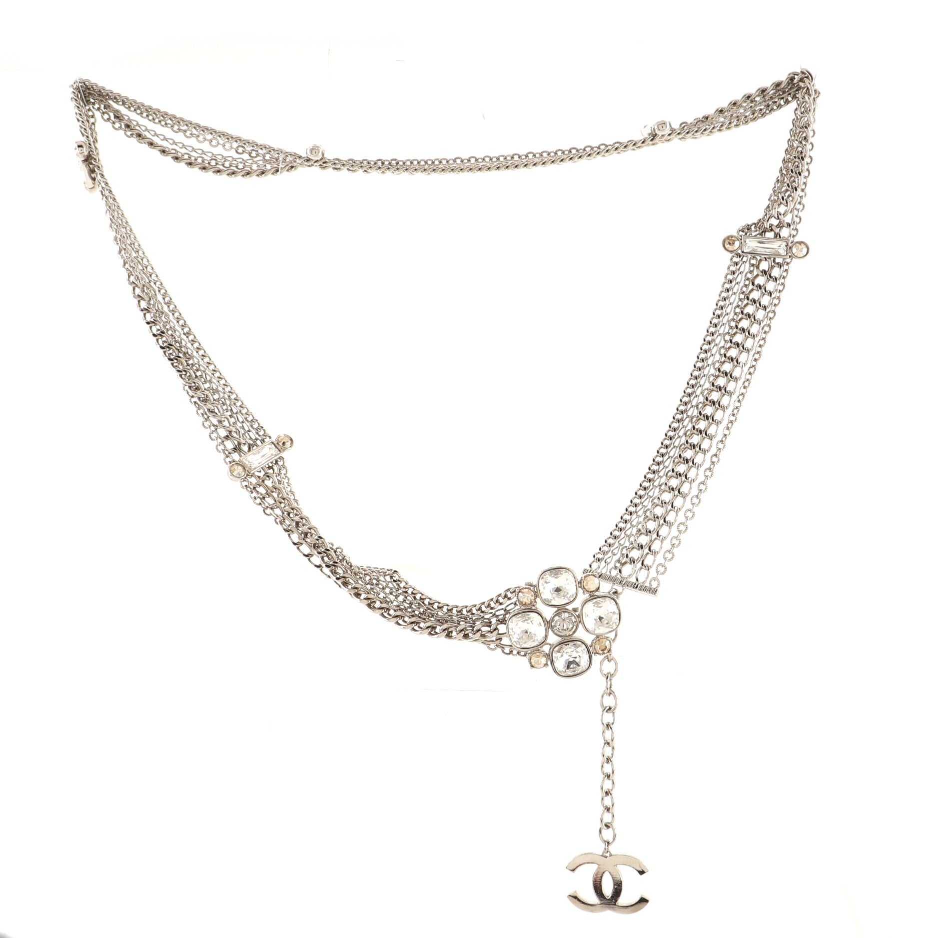 CC Cluster Multistrand Chain Belt Metal with Crystals 80