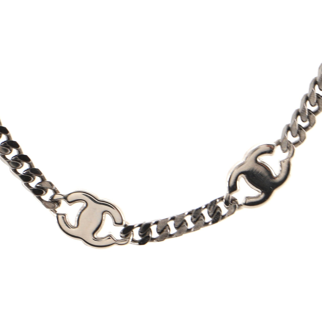 CC Link Choker Necklace Metal with Crystals
