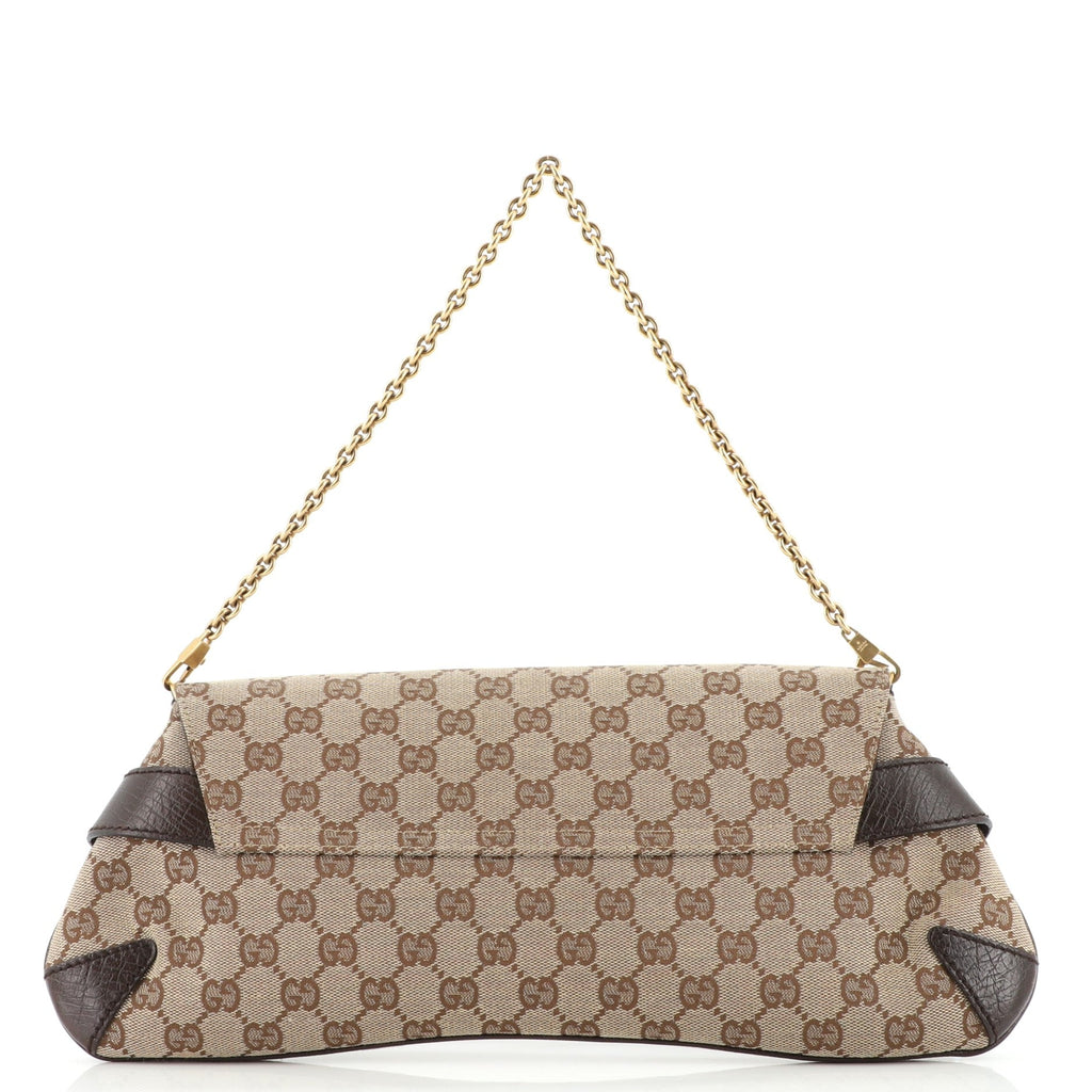 Horsebit Chain Clutch GG Canvas Large