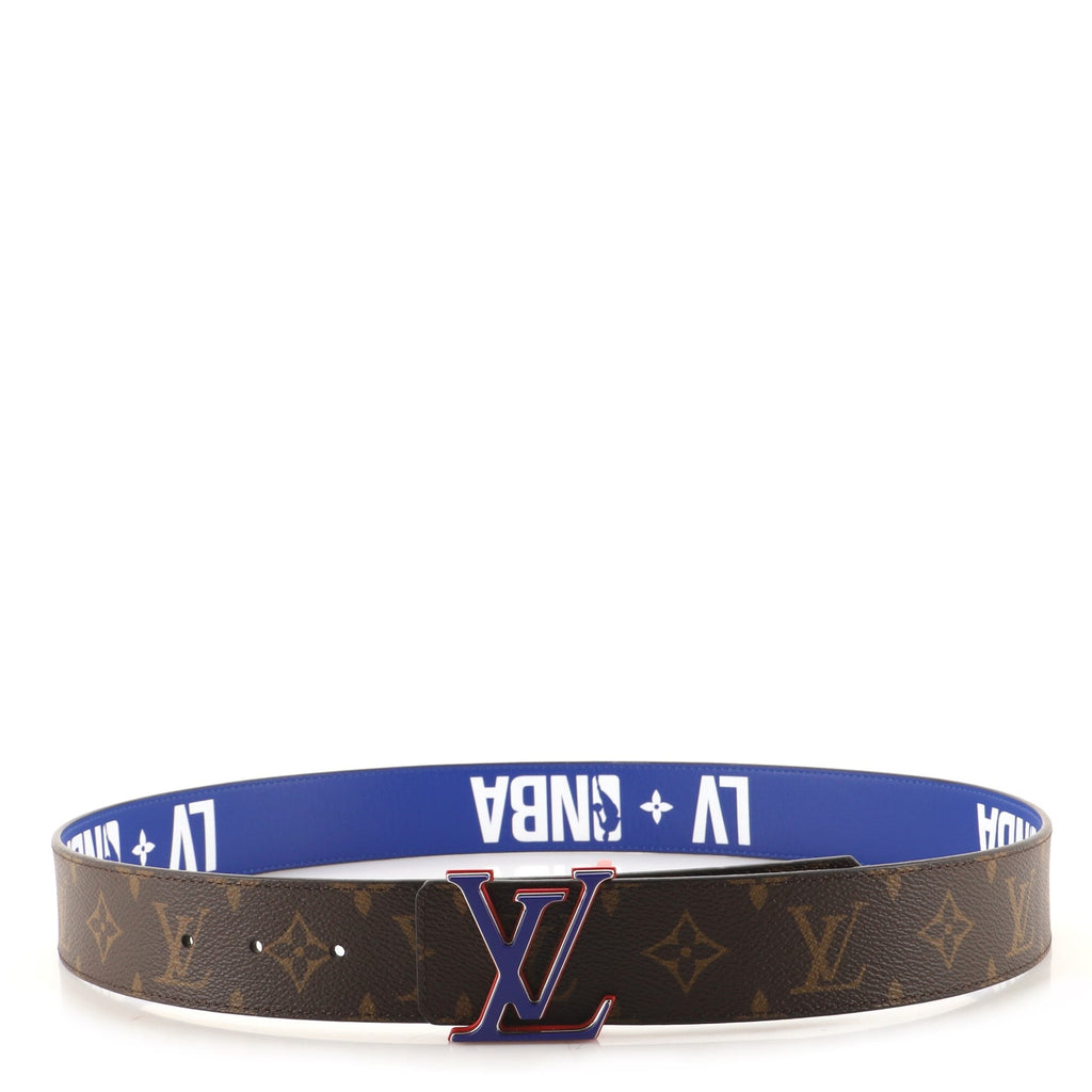 LV x NBA Initiales Reversible Belt Monogram Canvas and Printed Leather Wide 95
