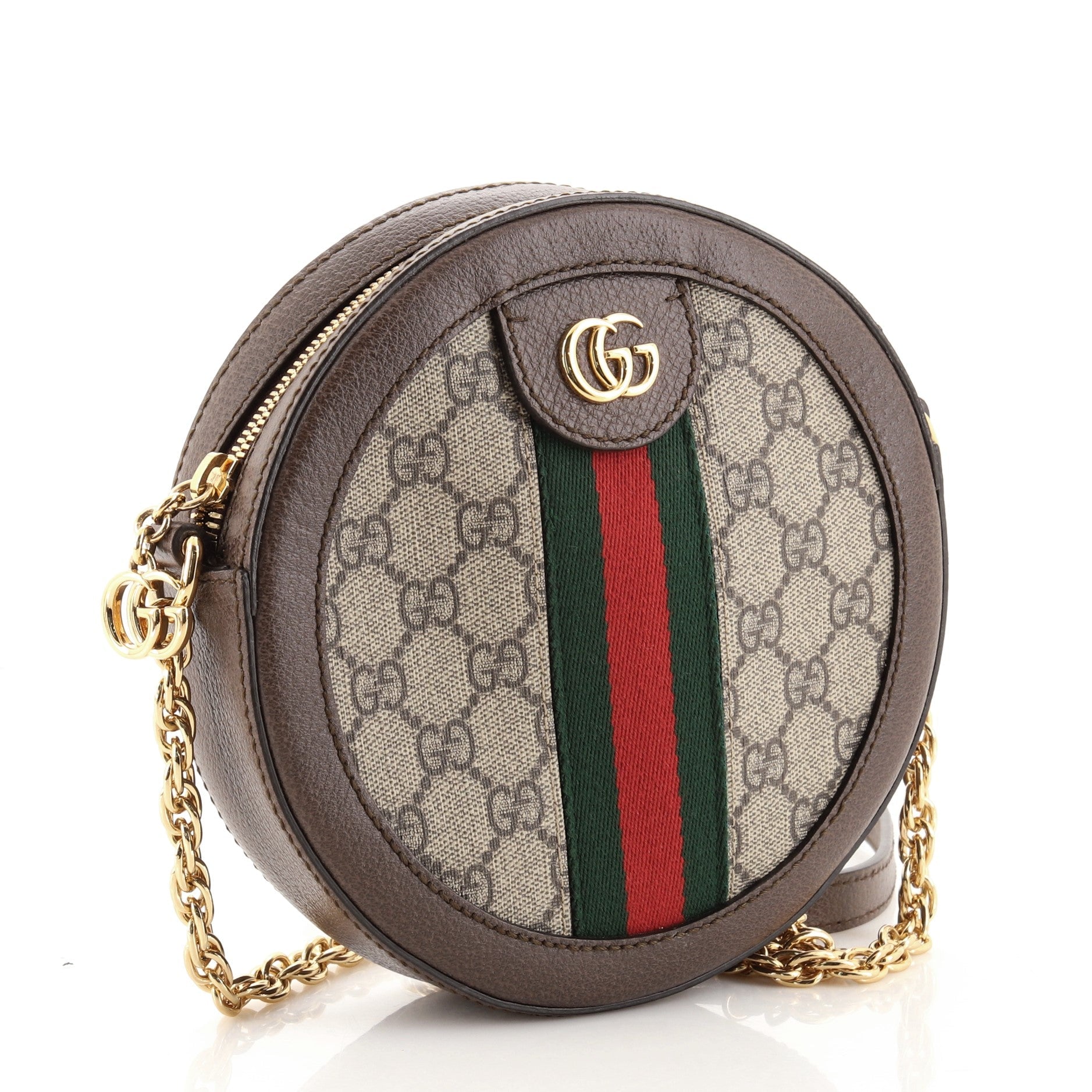 Ophidia Round Shoulder Bag GG Coated Canvas Mini