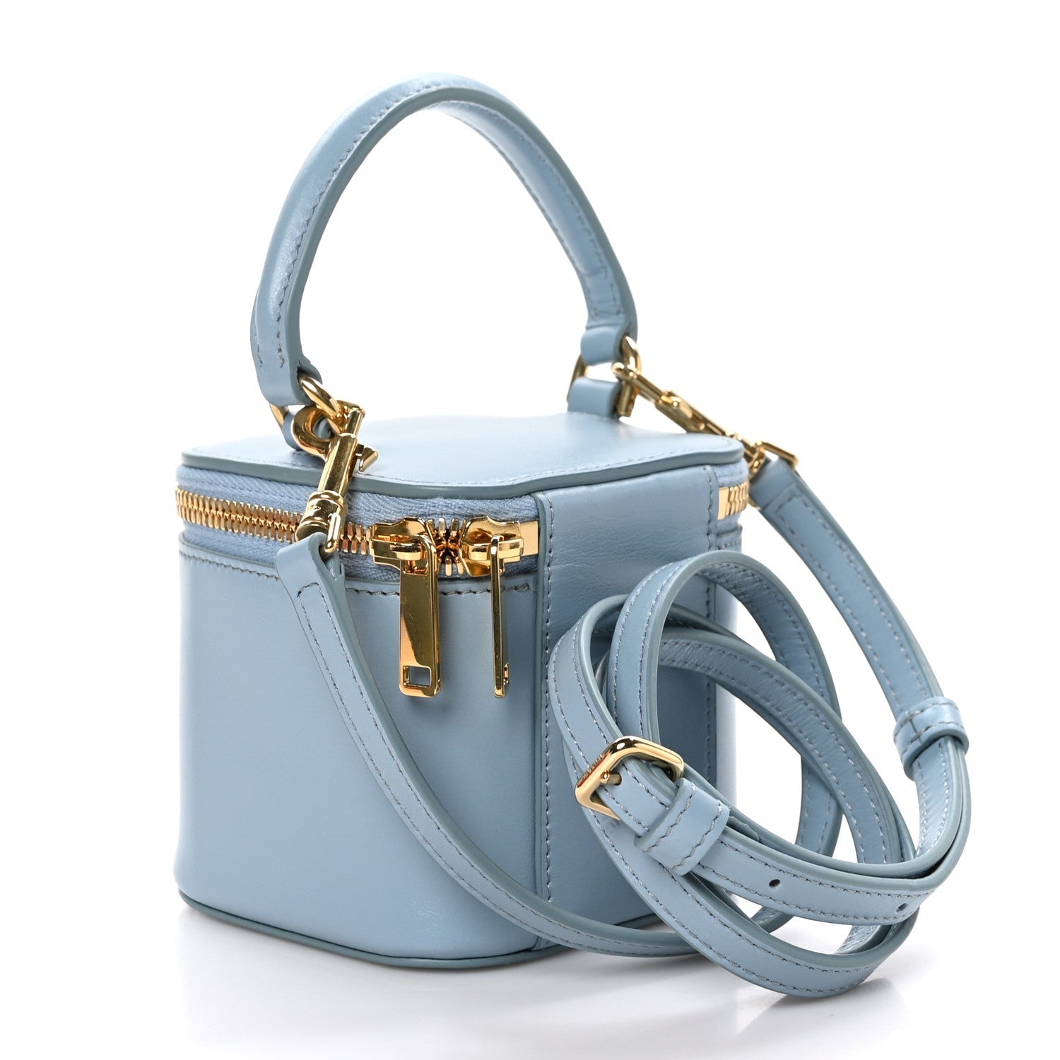 Smooth Calfskin Cuir Triomphe Mini Vanity Case California Blue