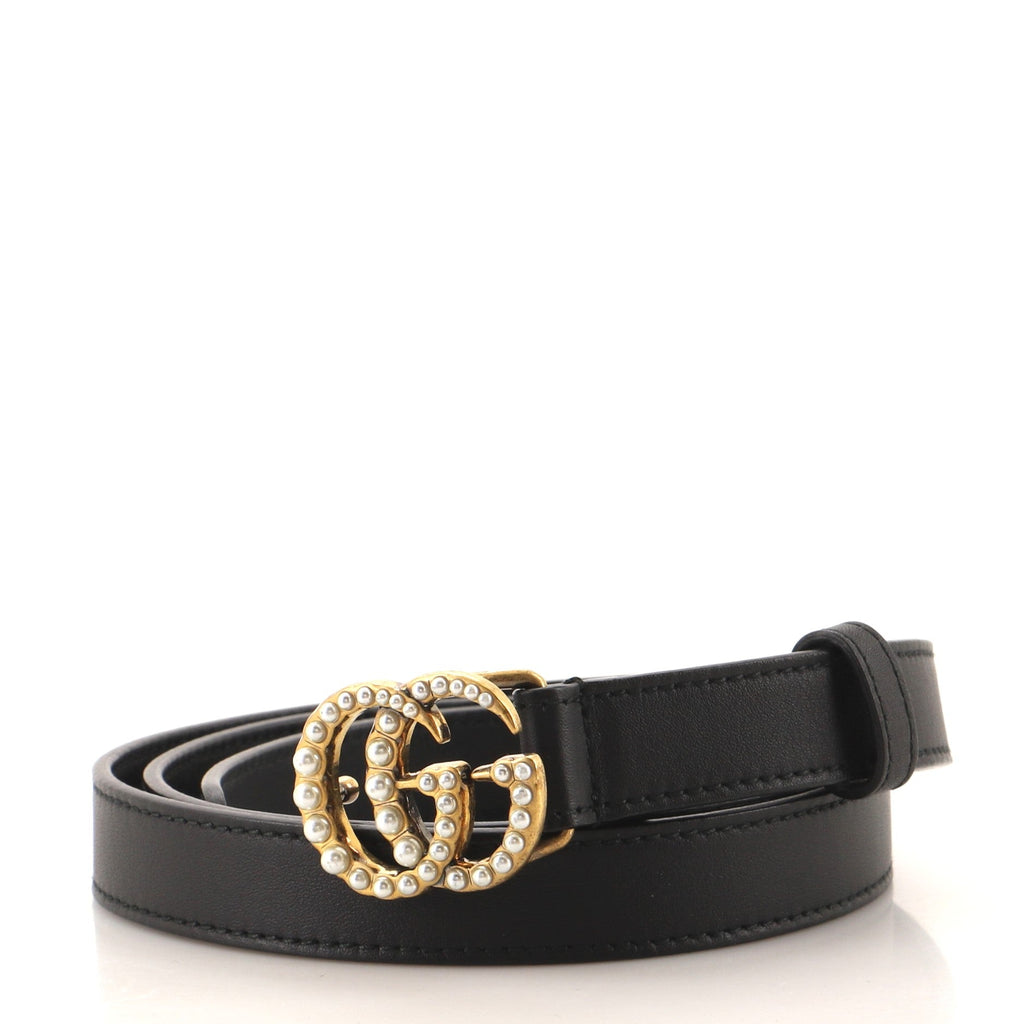 Pearly GG Marmont Belt Leather Thin 90
