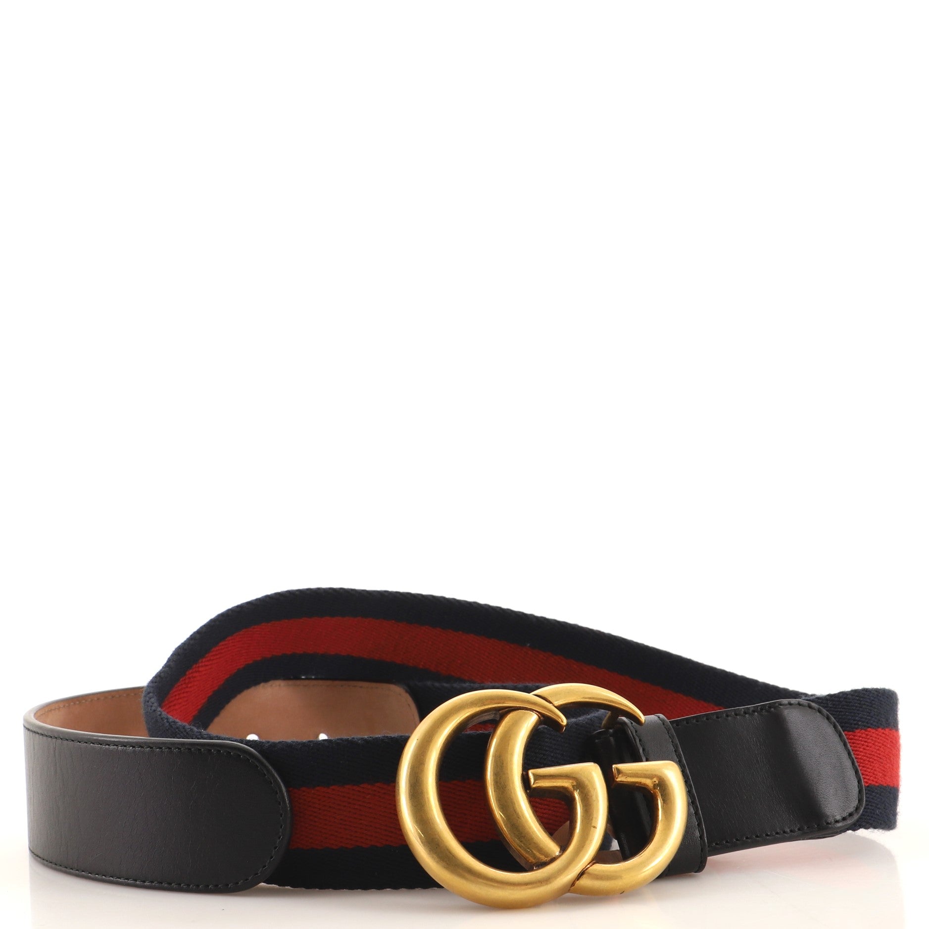 GG Marmont Web Belt Canvas and Leather Wide 85