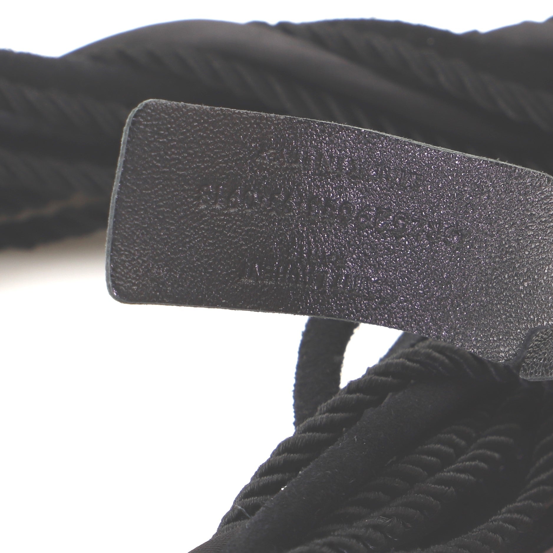 Macrame Belt Strass Embellished Metal with Satin and Suede 95