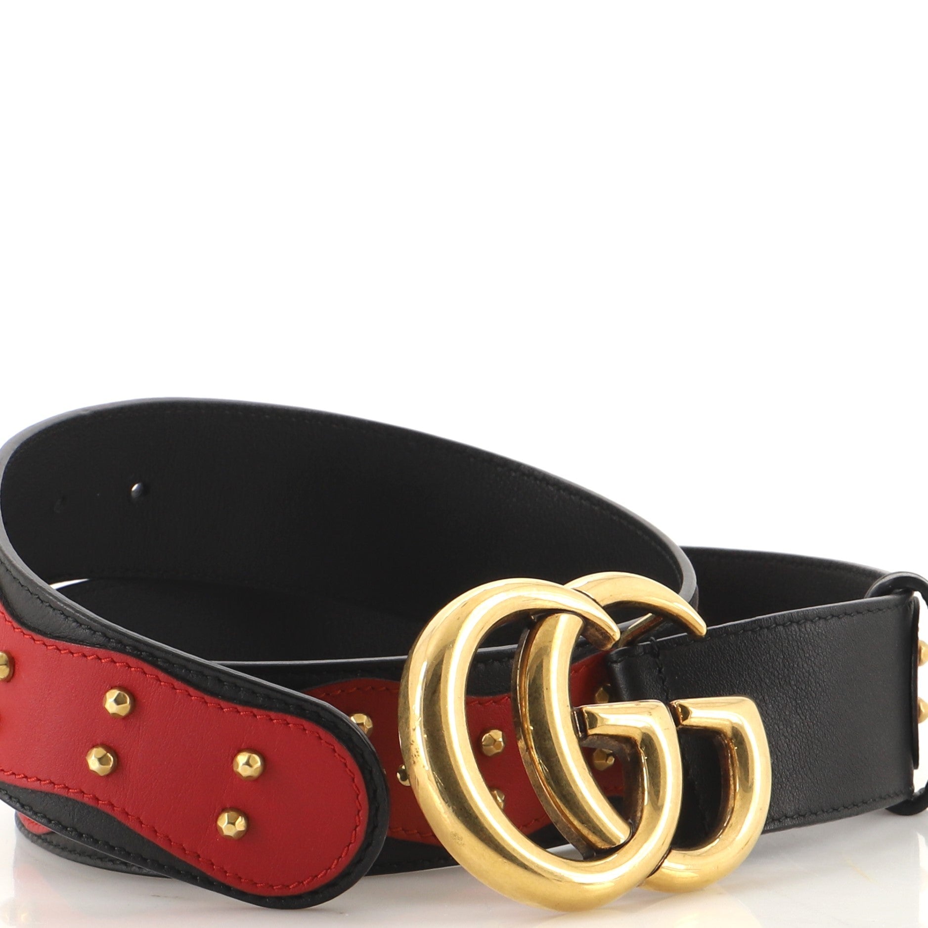 GG Marmont Belt Studded Leather Wide 80