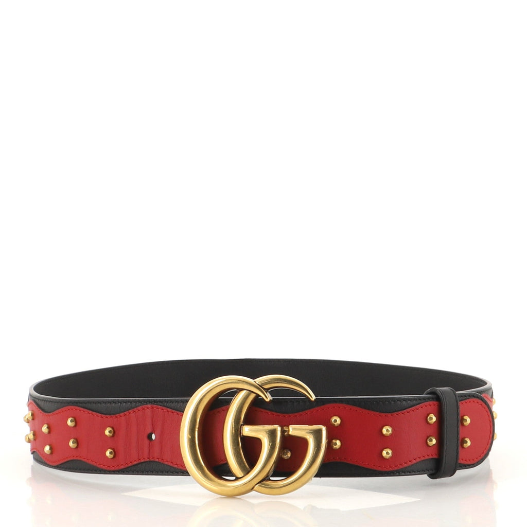 GG Marmont Belt Studded Leather Wide 80