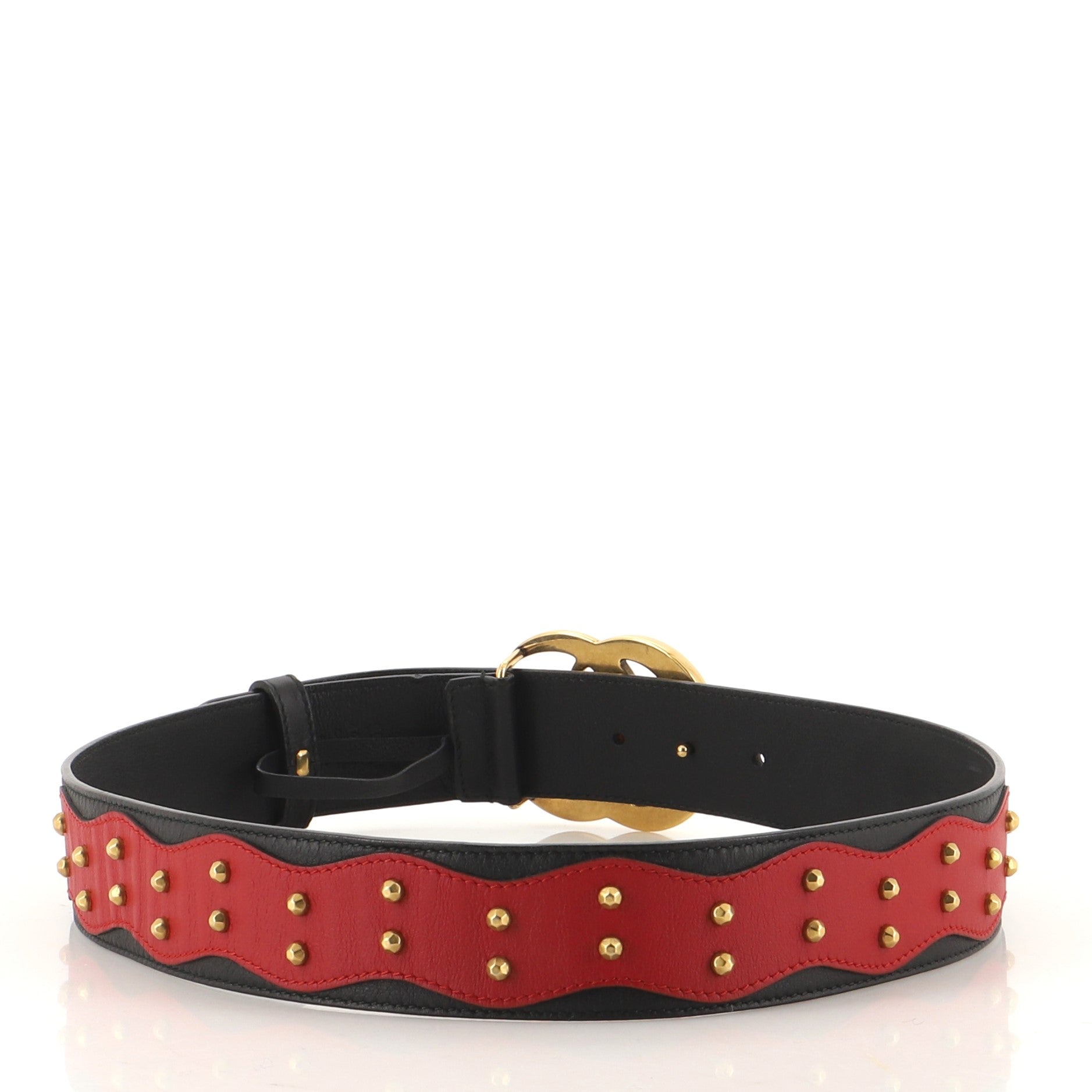 GG Marmont Belt Studded Leather Wide 80
