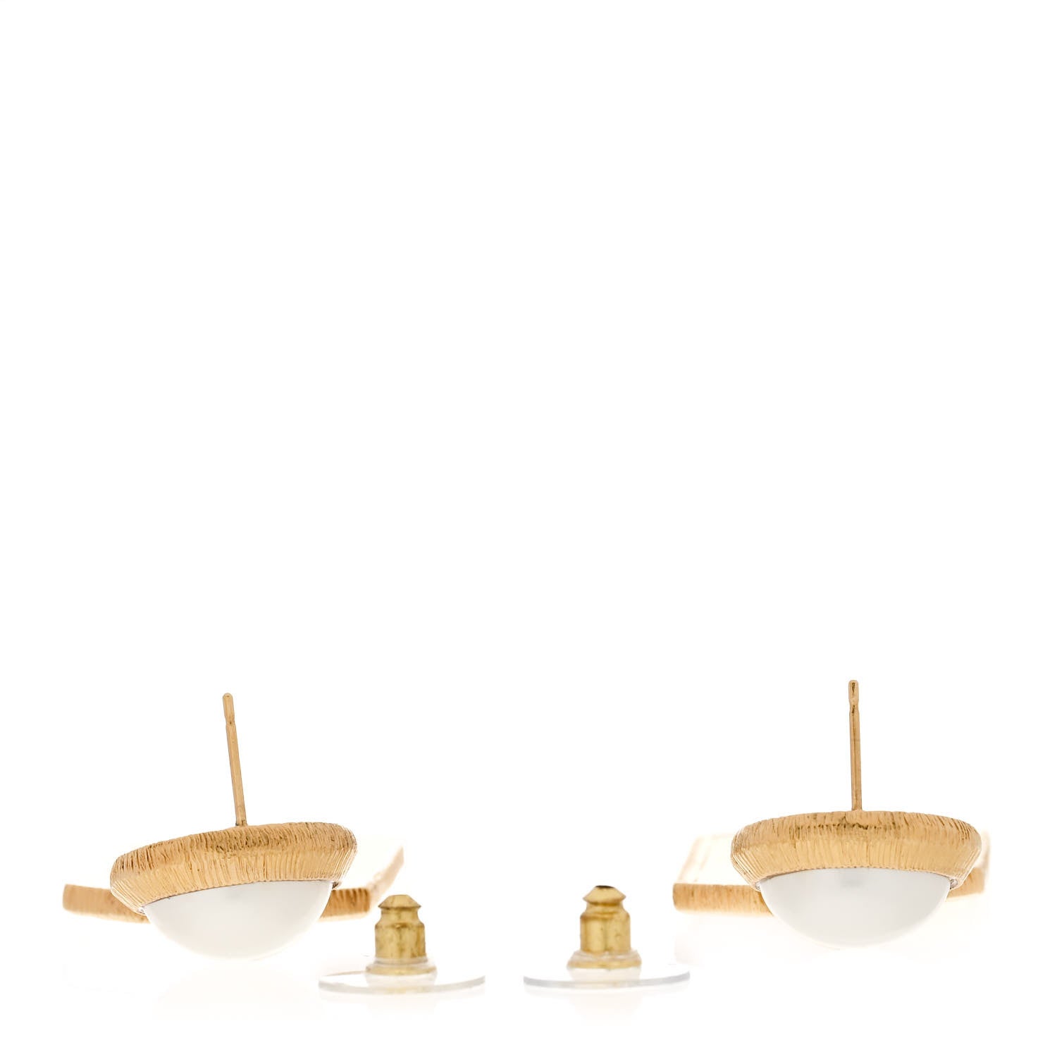 Pearl CC Tags Drop Earrings Gold