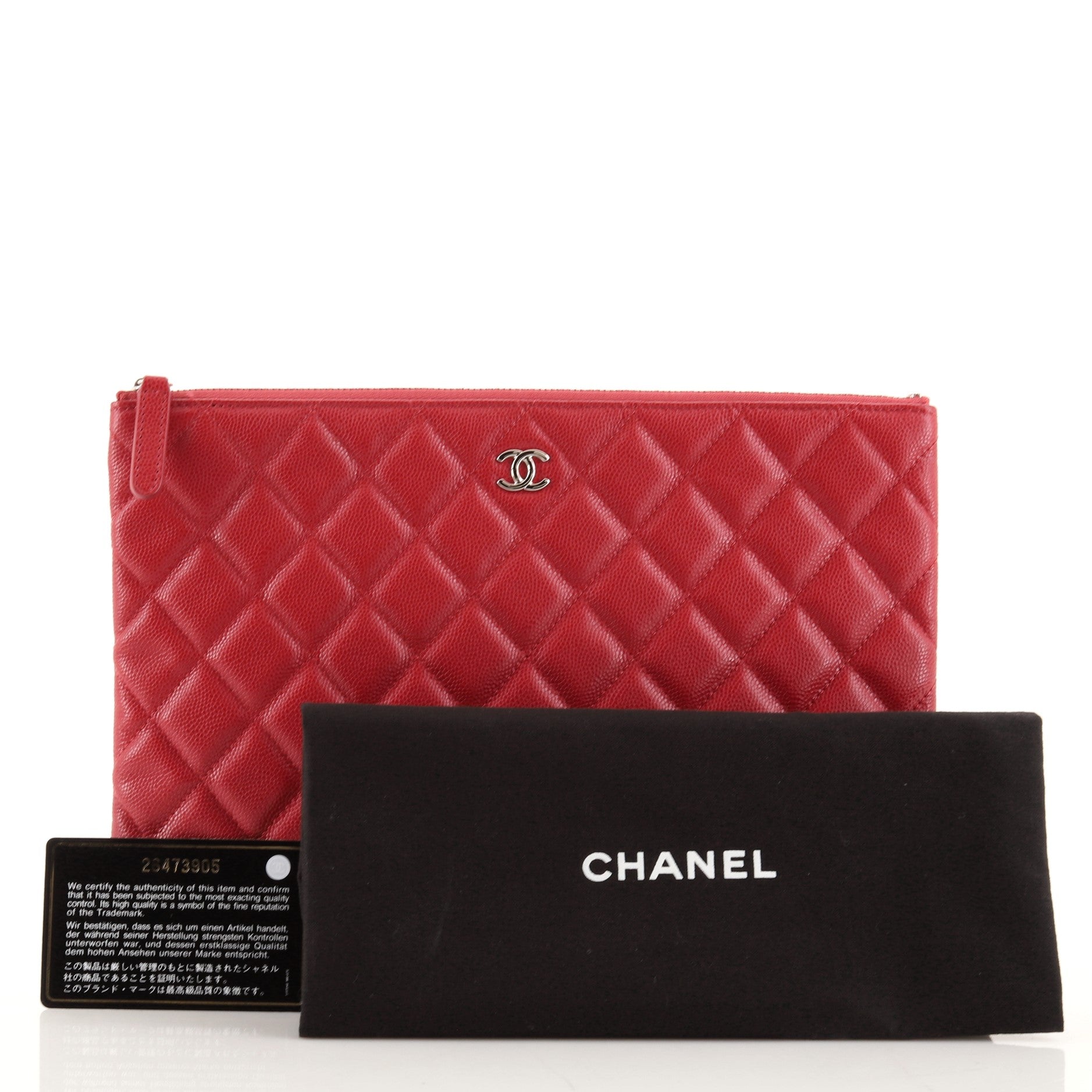 O Case Clutch Quilted Caviar Medium