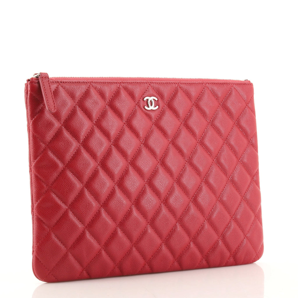 O Case Clutch Quilted Caviar Medium