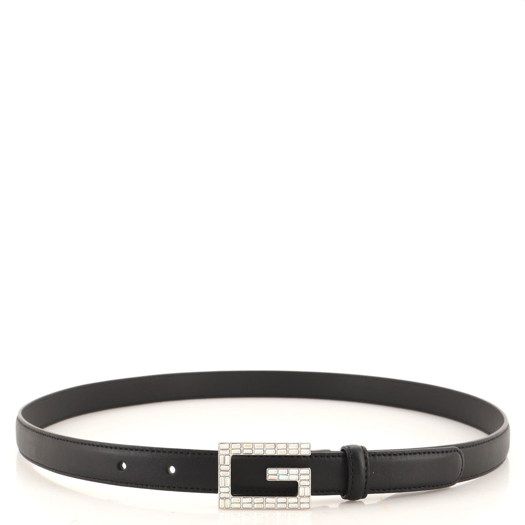 Madelyn Belt Leather with Crystal Buckle Thin 85