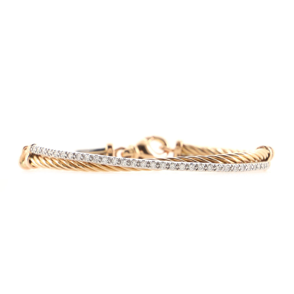 Crossover Bracelet 18K Rose Gold and 18K White Gold with Diamonds