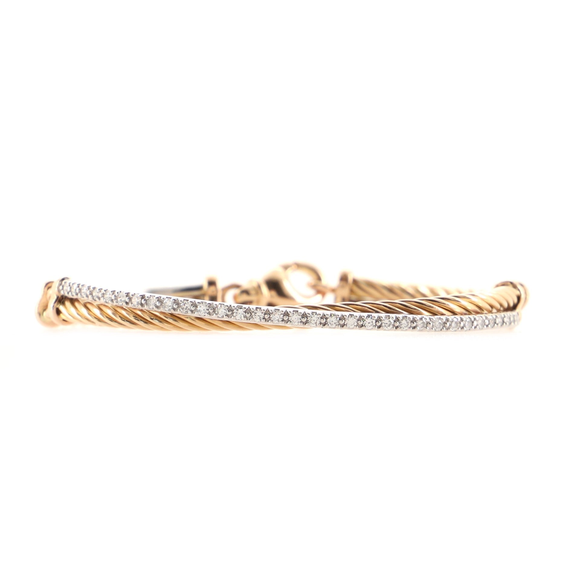 Crossover Bracelet 18K Rose Gold and 18K White Gold with Diamonds
