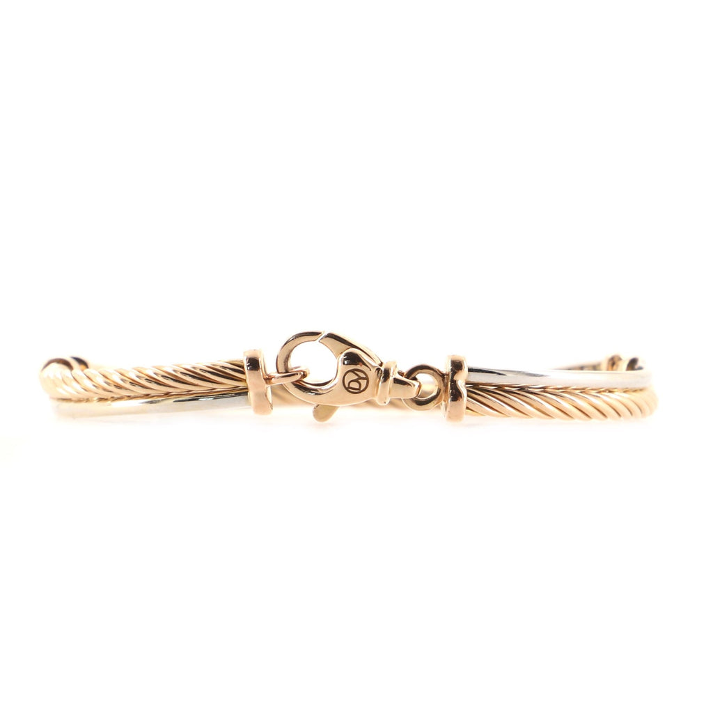 Crossover Bracelet 18K Rose Gold and 18K White Gold with Diamonds