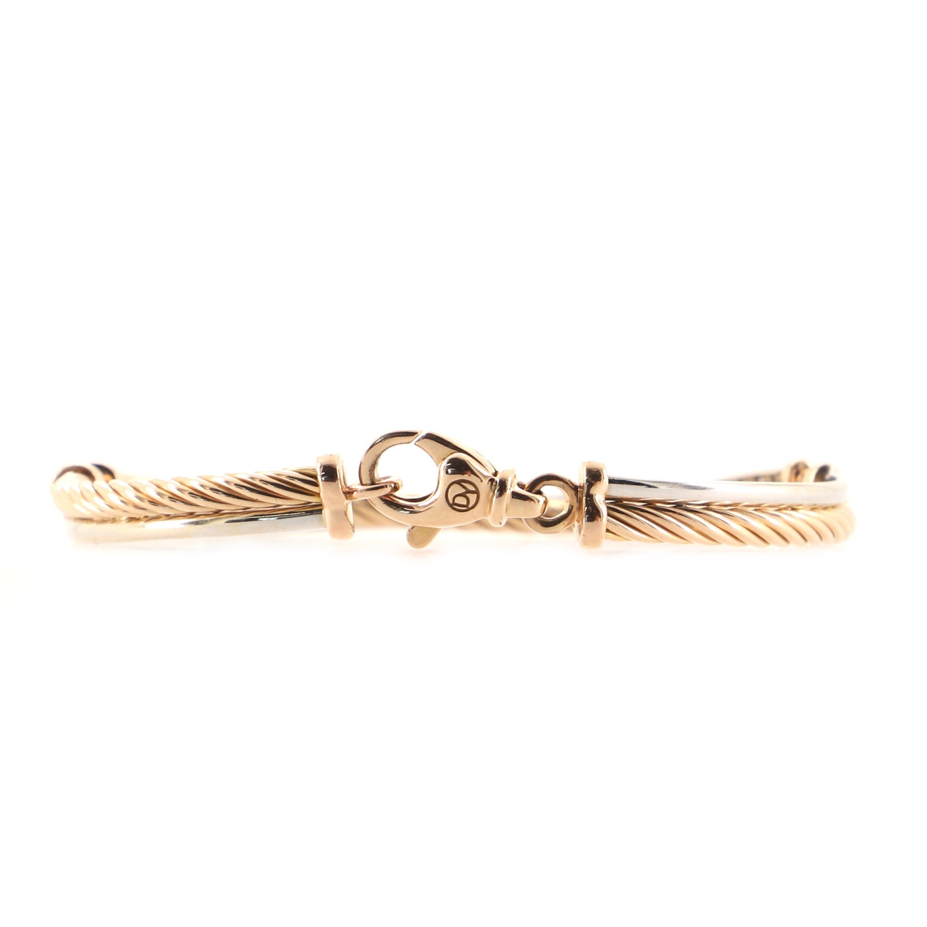 Crossover Bracelet 18K Rose Gold and 18K White Gold with Diamonds