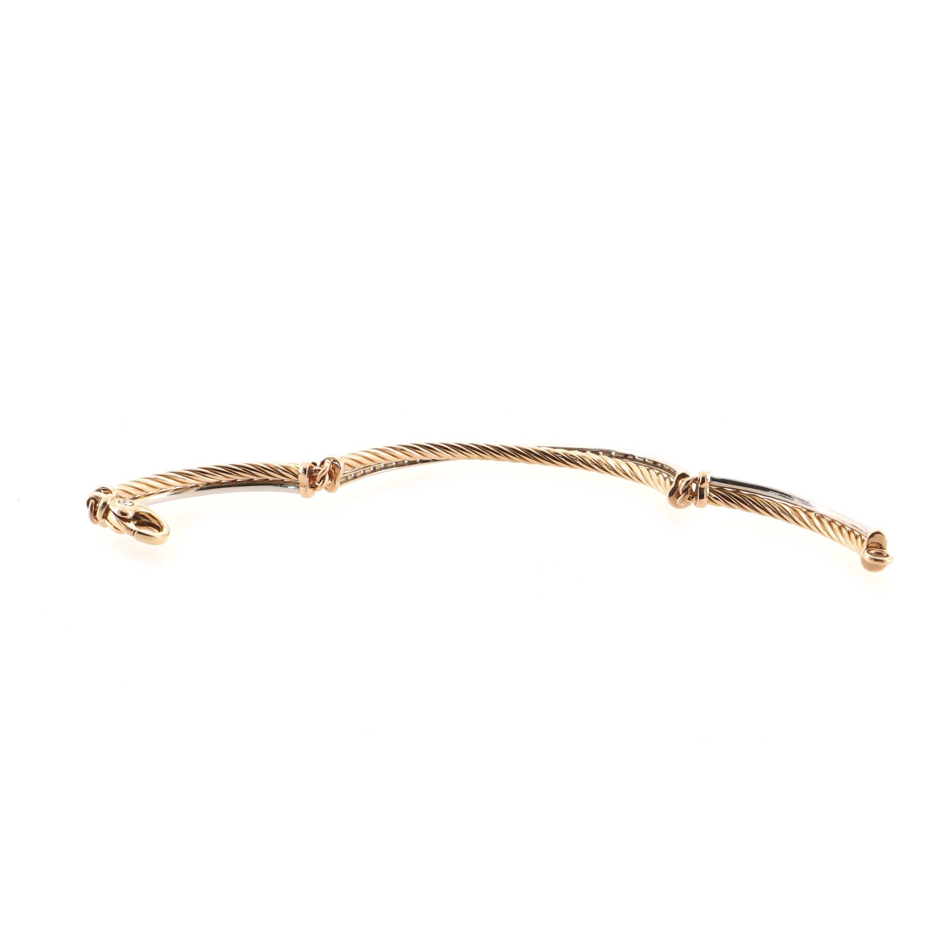 Crossover Bracelet 18K Rose Gold and 18K White Gold with Diamonds
