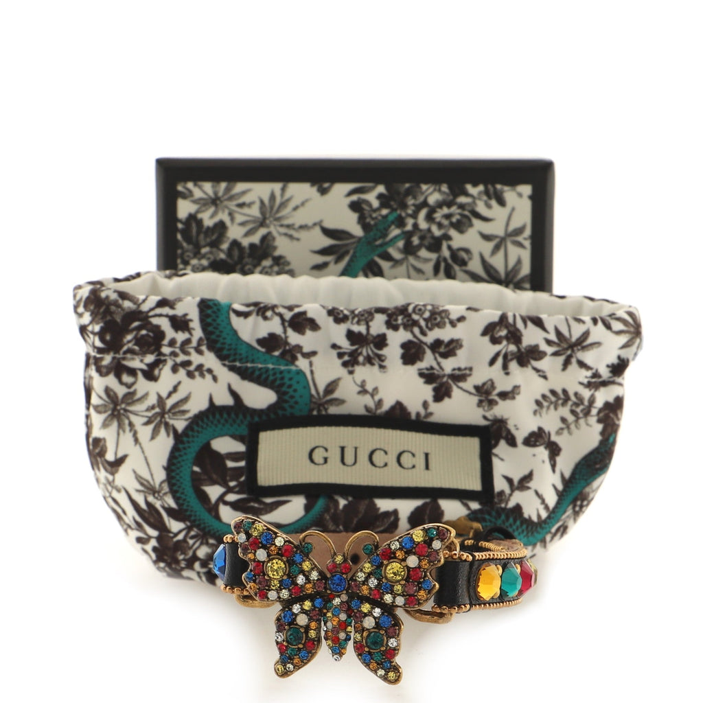 Butterfly Bracelet Crystal Embellished Leather
