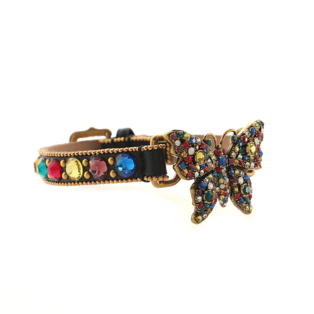 Butterfly Bracelet Crystal Embellished Leather