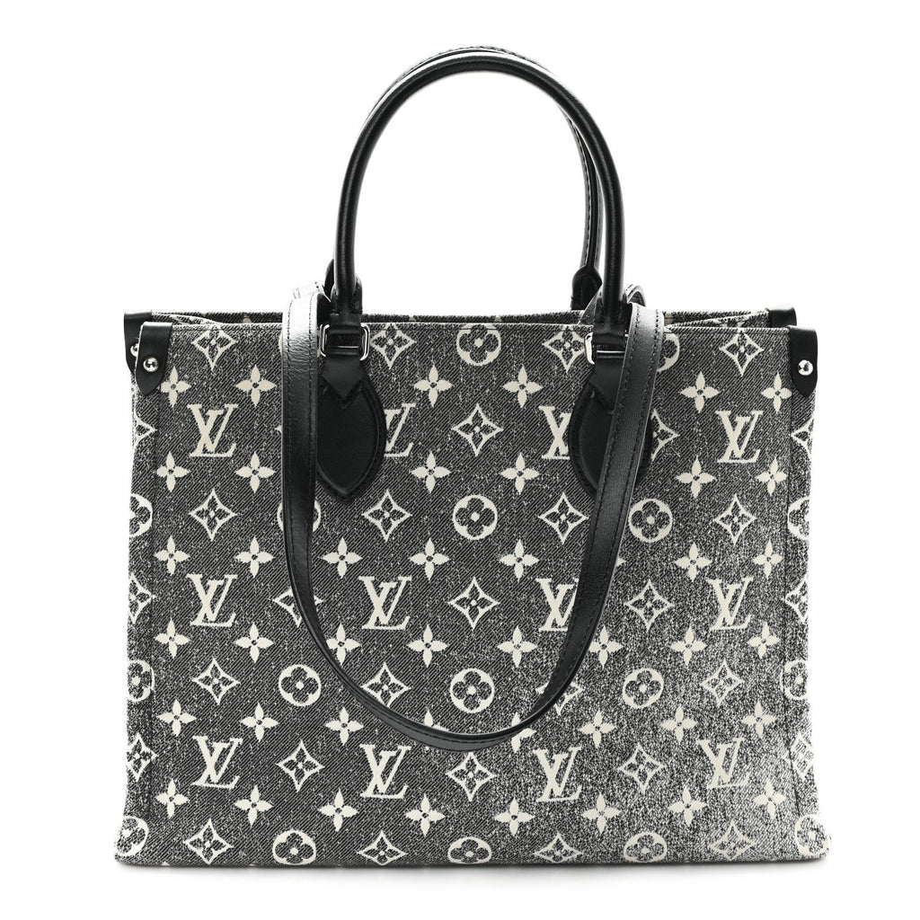 Monogram Jacquard Denim Onthego MM Black