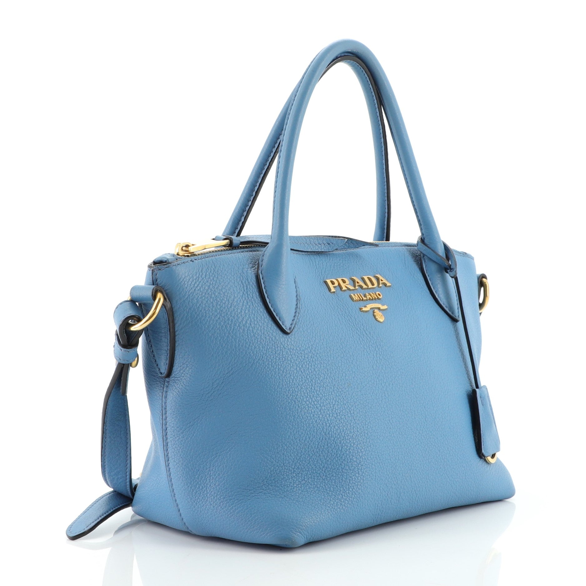 Dual Strap Zip Tote Vitello Daino Mini