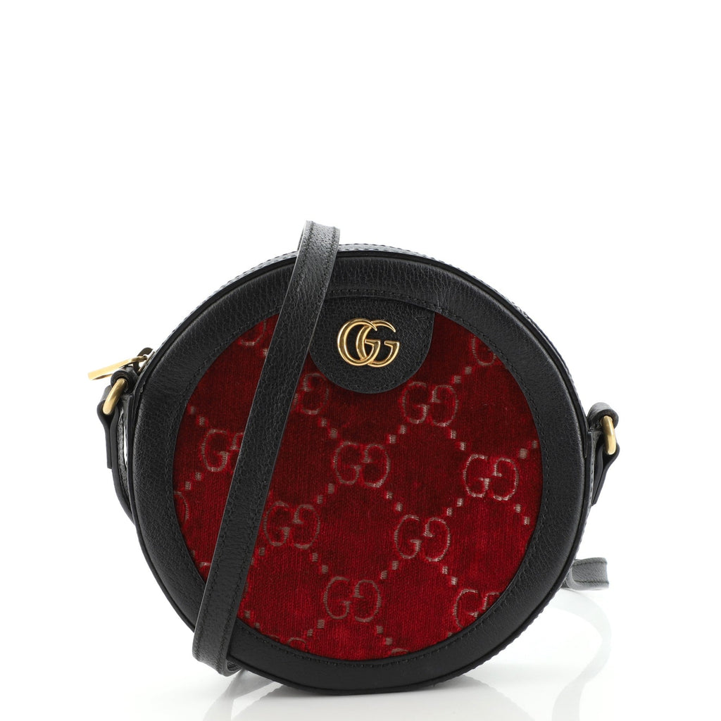 Ophidia Round Shoulder Bag GG Velvet Mini