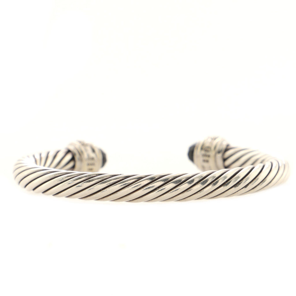 Cable Classic Bracelet Sterling Silver with Onyx and Diamonds 7mm