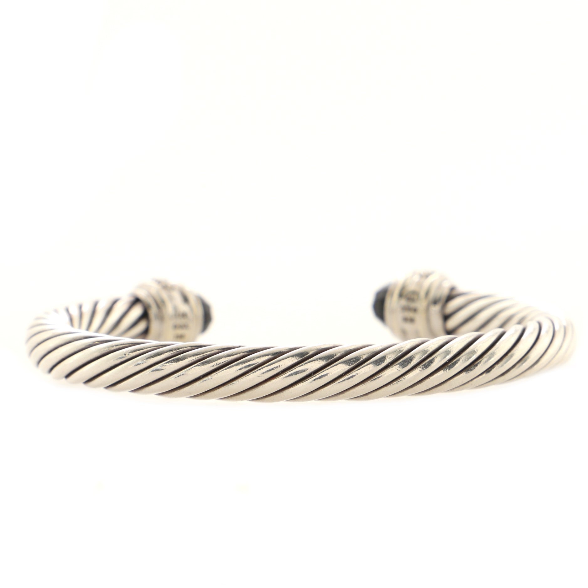 Cable Classic Bracelet Sterling Silver with Onyx and Diamonds 7mm
