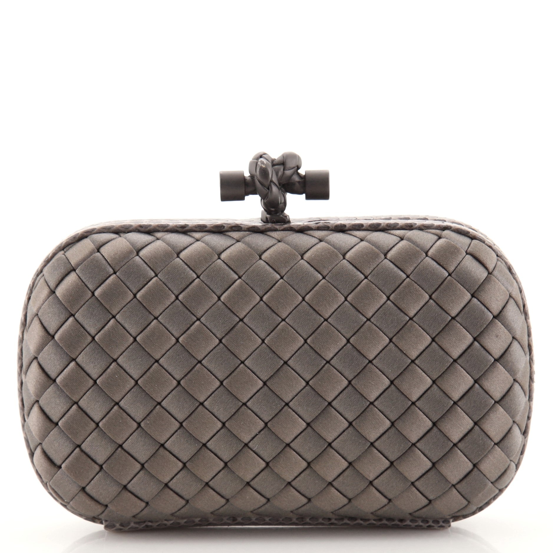 Box Knot Clutch Intrecciato Satin Small