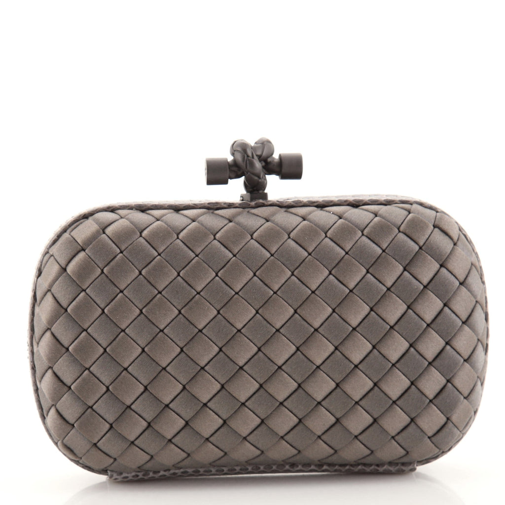 Box Knot Clutch Intrecciato Satin Small