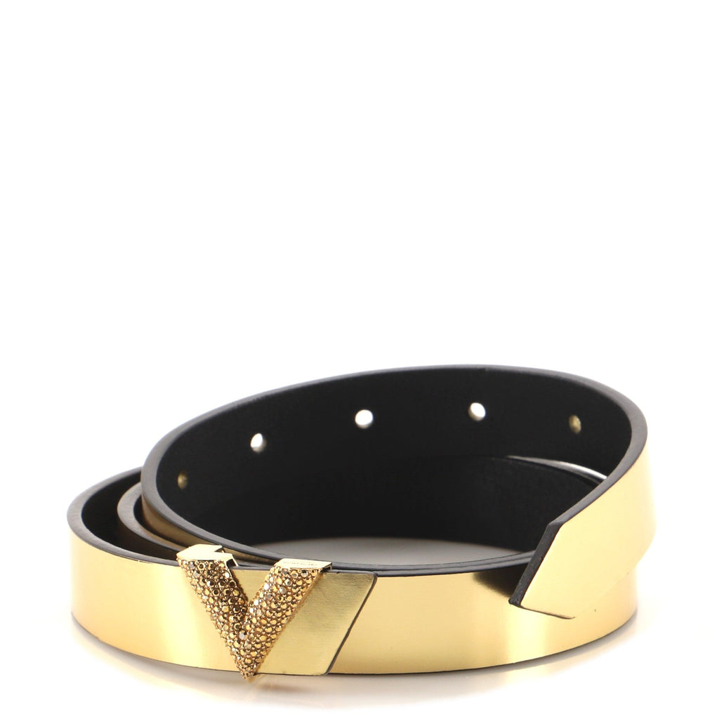 Essential V Belt Leather with Crystals 80