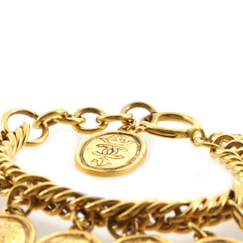 Multi CC Crown Oval Plate Bracelet Metal