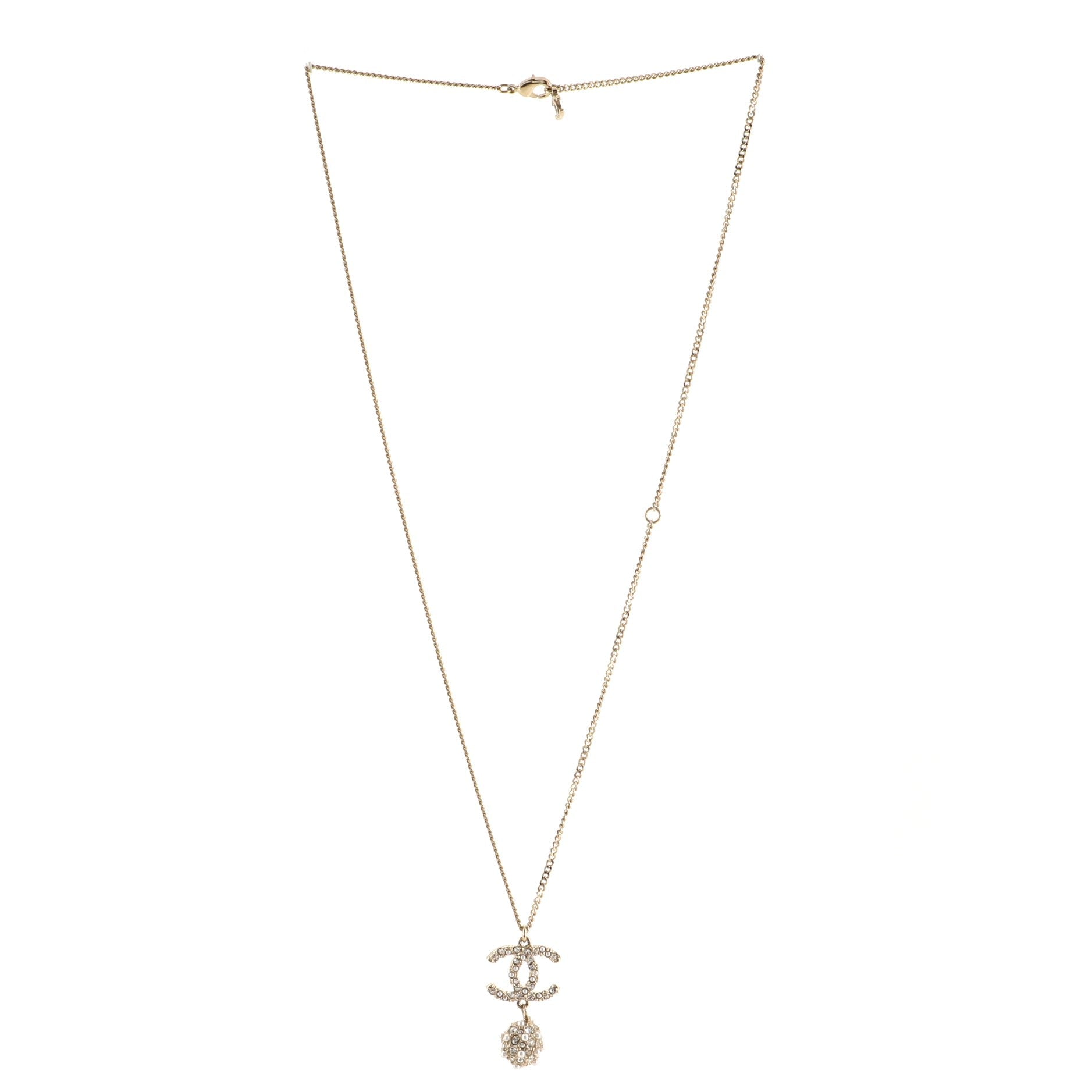 CC Ball Pendant Necklace Metal with Crystals