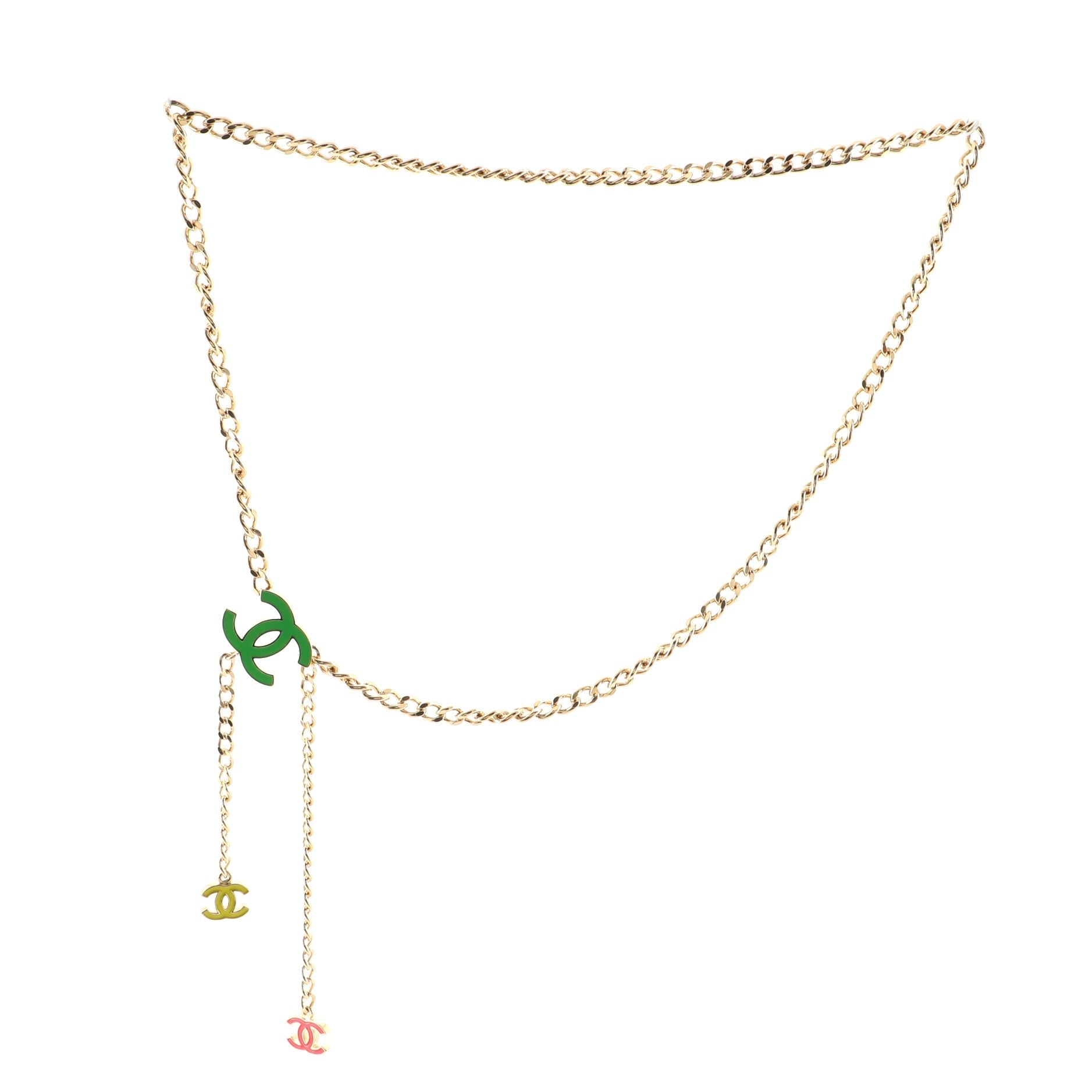 CC Charm Chain Belt Metal with Enamel 80