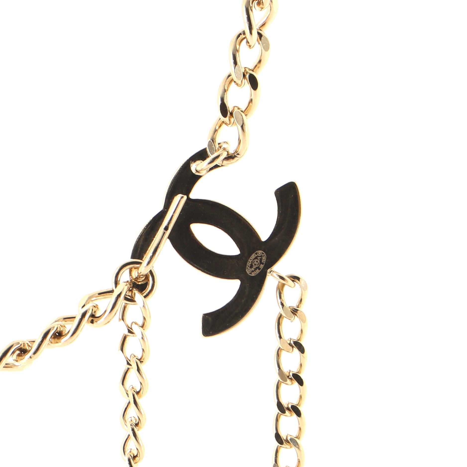 CC Charm Chain Belt Metal with Enamel 80