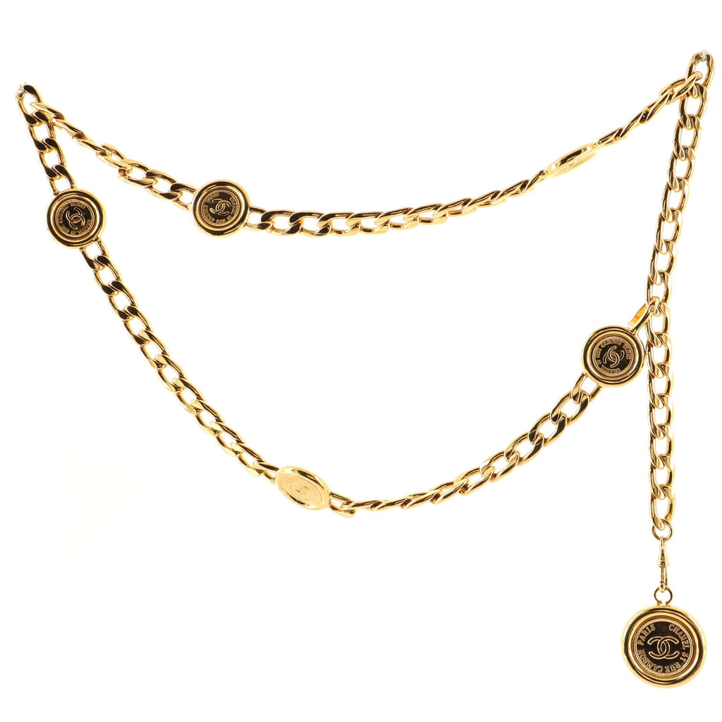 Vintage Medallion Chain Belt Metal 85