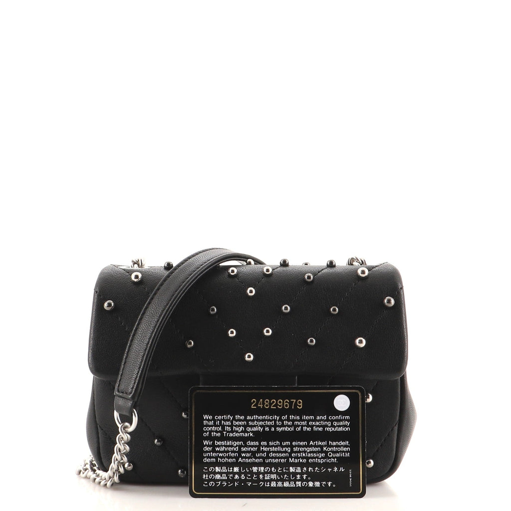Stud Wars Flap Bag Embellished Chevron Lambskin Mini