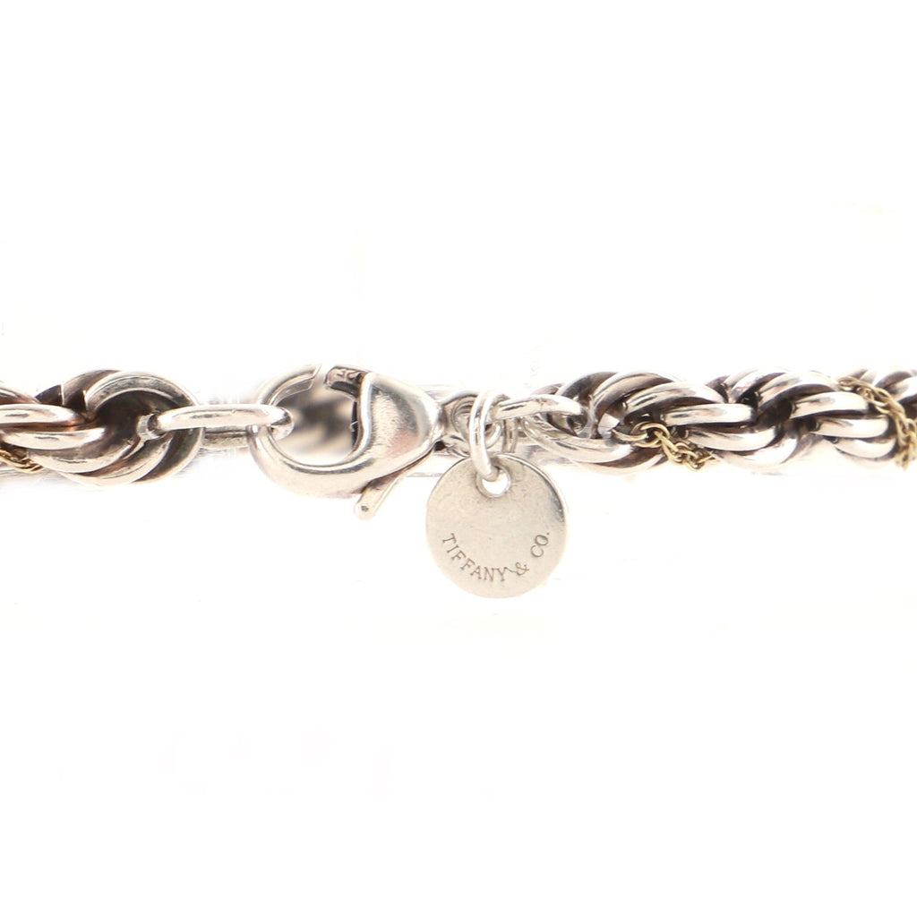 Rope Chain Bracelet Sterling Silver with 18K Yellow Gold