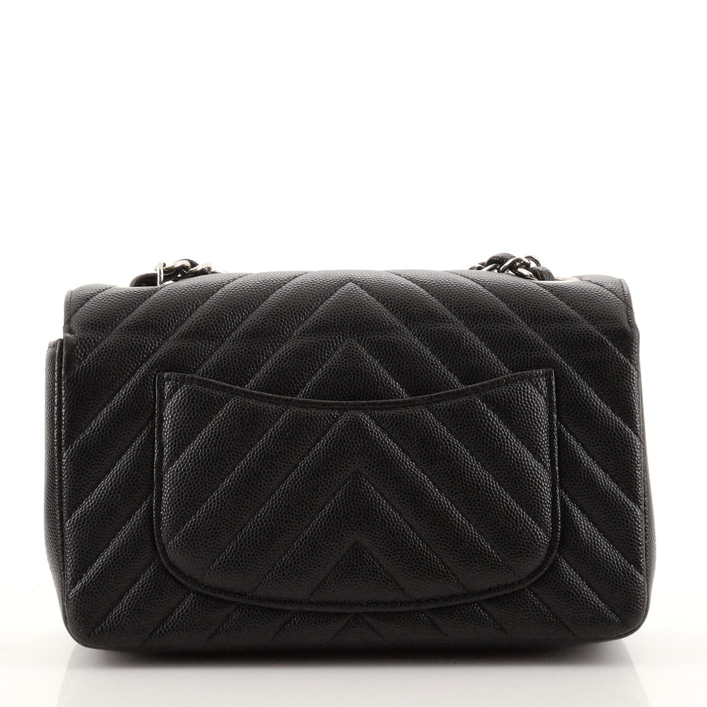 Classic Single Flap Bag Chevron Caviar Mini