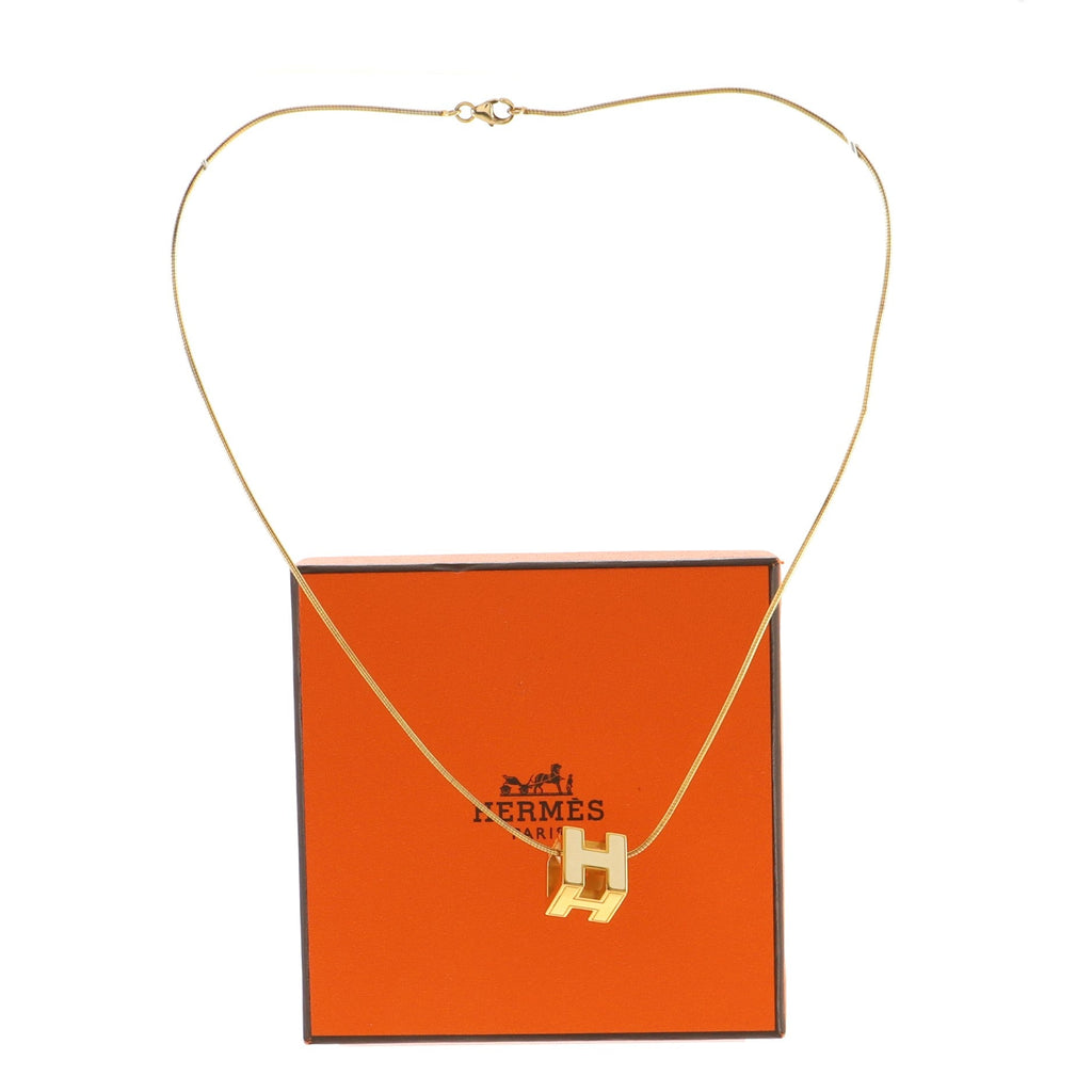 Cage d'H Pendant Necklace Metal with Enamel
