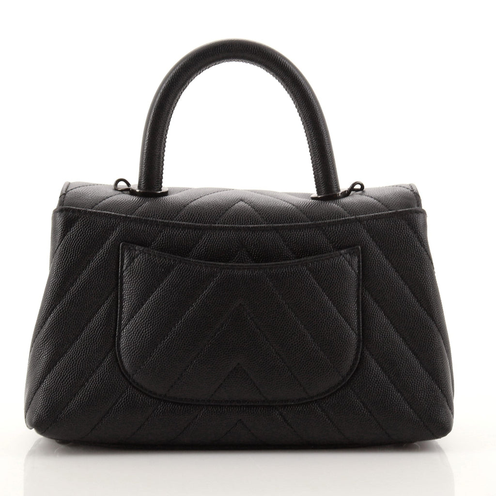 Coco Top Handle Bag Quilted Caviar Mini