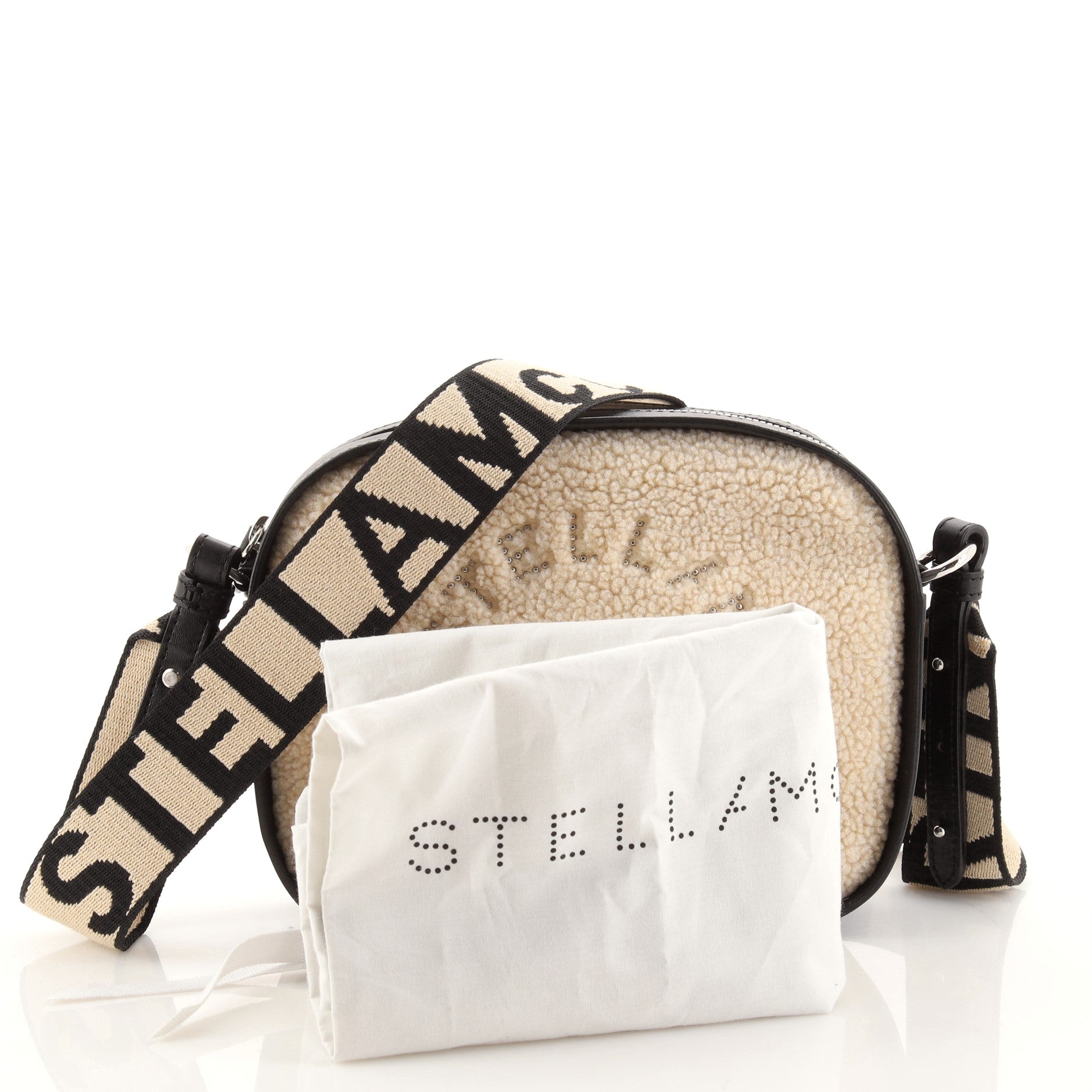 Logo Camera Bag Faux Shearling Mini